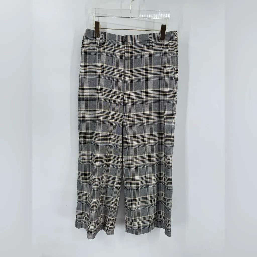 Banana Republic Checked Plaid Pants Wide leg Womens Trouser size‎ 10 - Image 2