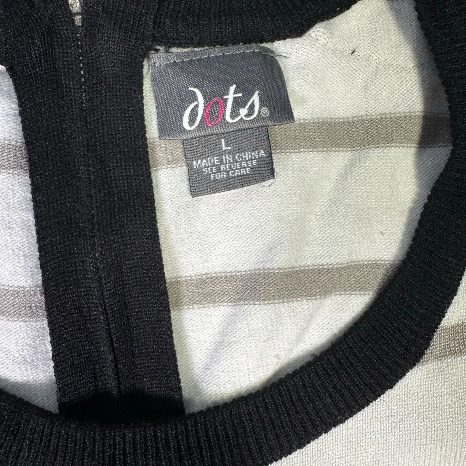 Dots Brand, Women's‎ Large Striped Blue Green Edgy Fitted Dress above the Knee - Image 6