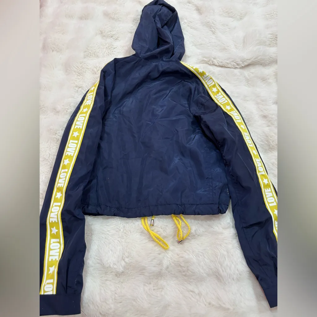 New Look Dark Blue Jacket with Bright Yellow Drawstrings - Image 3