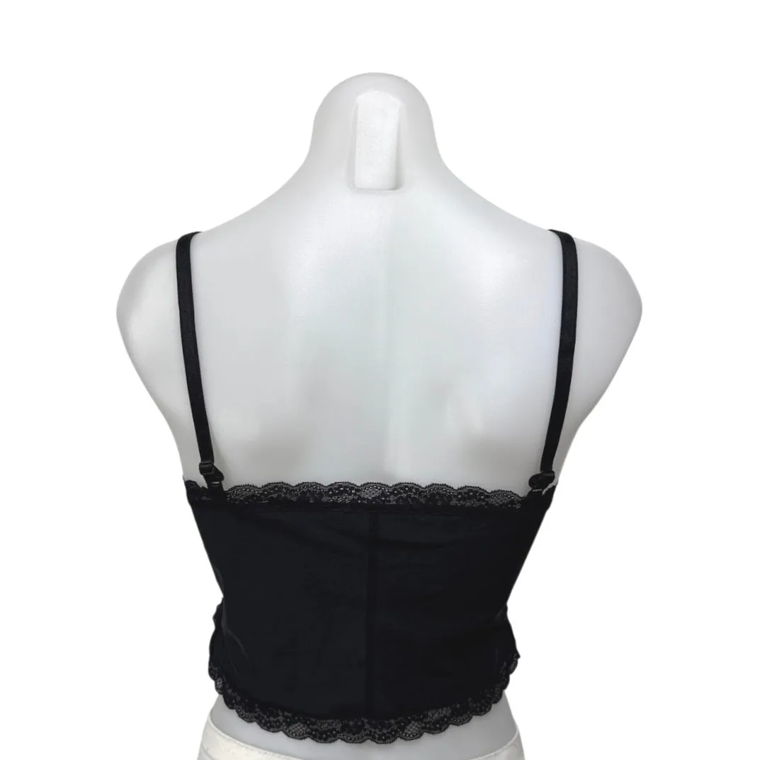 Alexander Wang Black Sleeveless Cami Camisole Bandeau Bustier Crop Tank Top Sz M - Image 2
