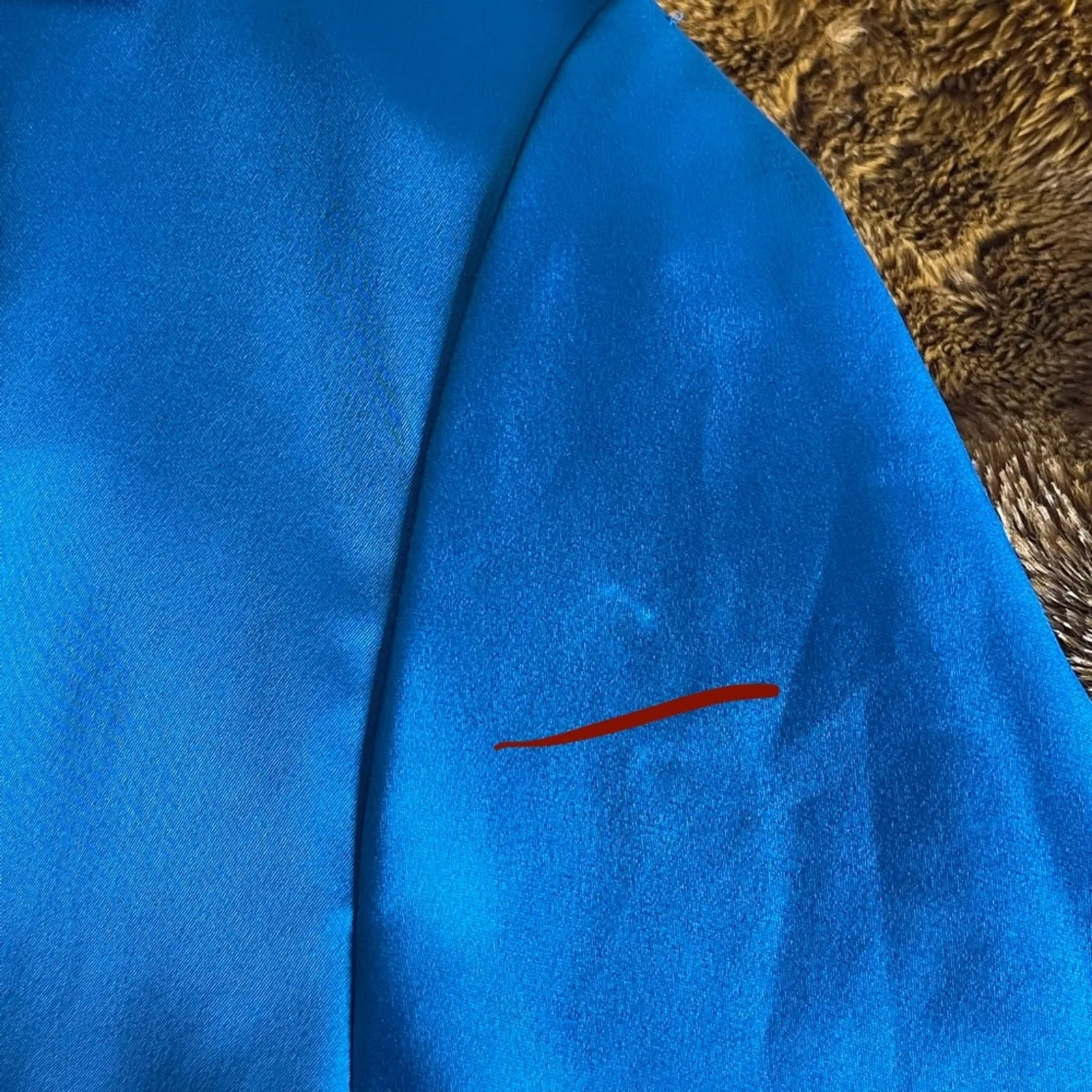 The Attico Mini Shirt Dress with Maxi Shoulders in Blue Size 2 - Image 12