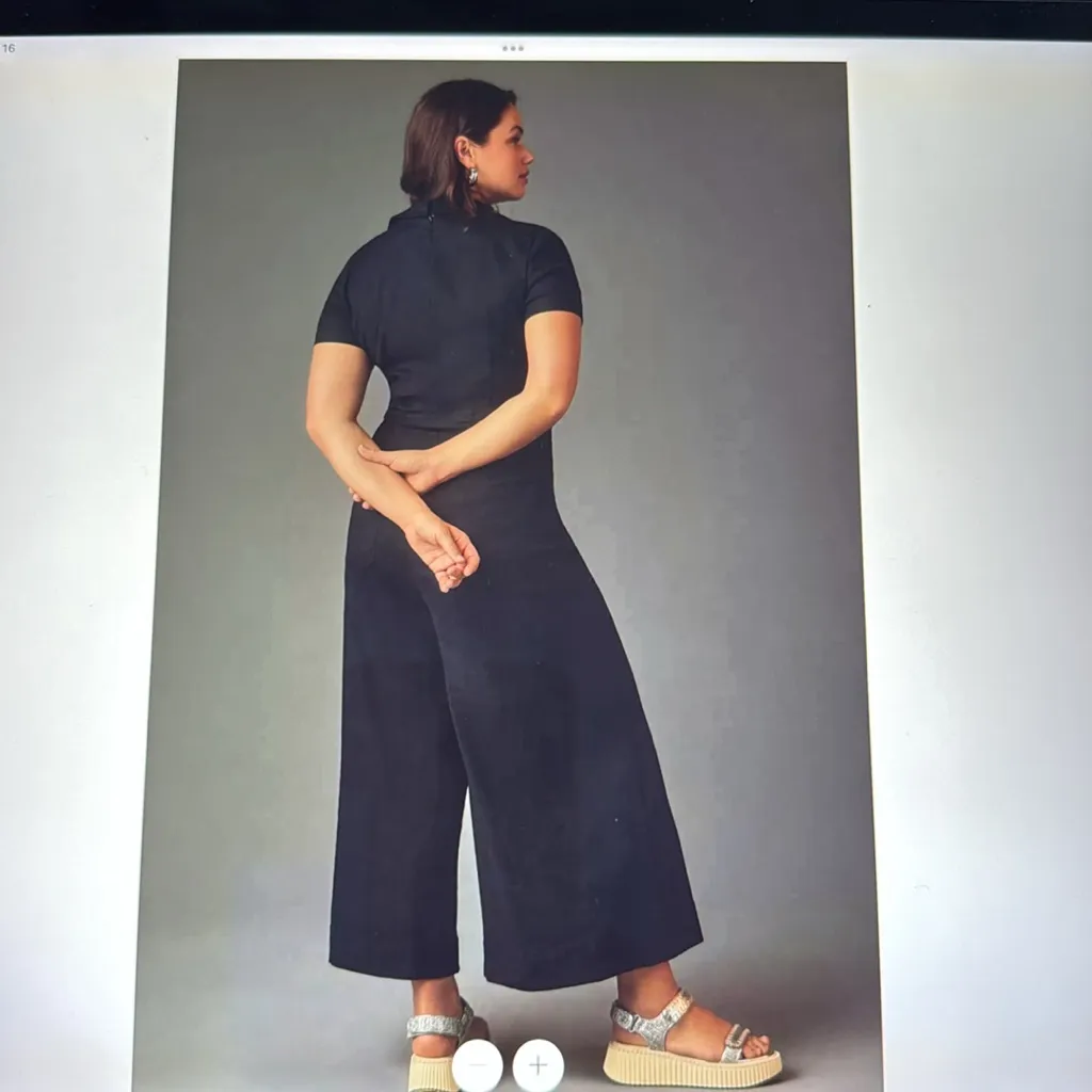 Maeve 🖤 Black Wide-Leg linen  Jumpsuit with V-Neck - Image 2