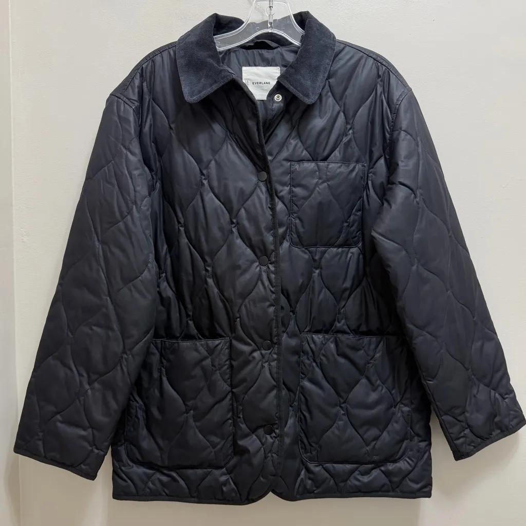 Everlane Quilted Ranch Jacket Chore Barn Corduroy Collar Black Size M - Image 4