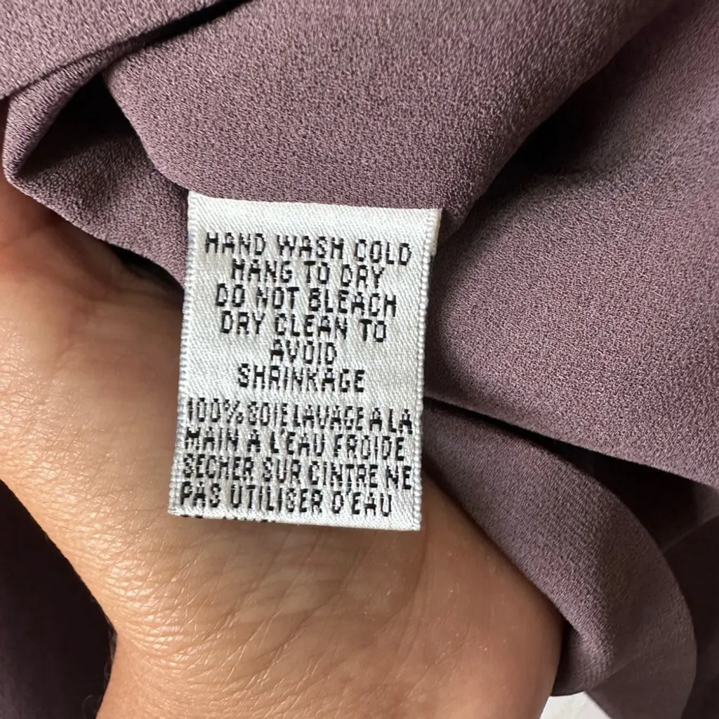 Eileen Fisher 100% Silk Open Front Single Button Jacket Top Mauve Purple M - Image 6