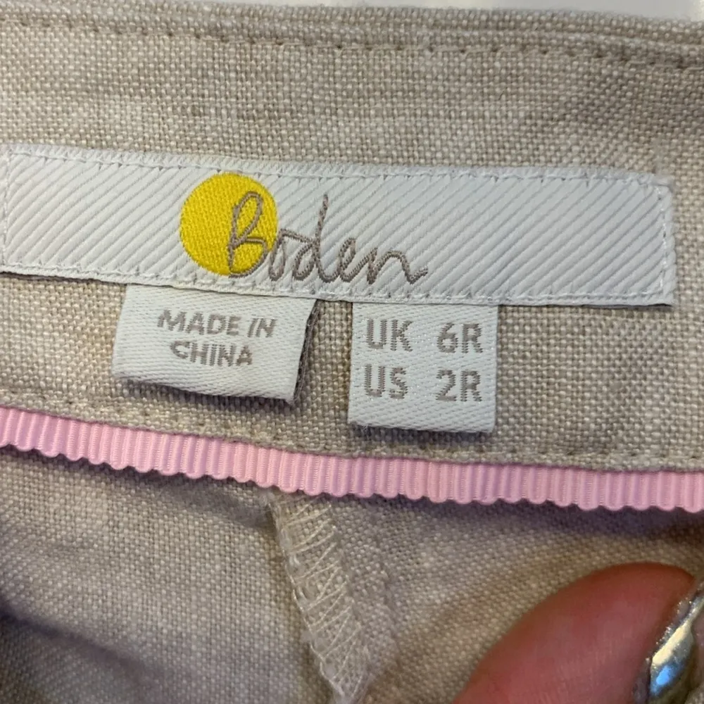 Boden Cream 100% Linen Wide Leg Pants Size 6R EUC #VEG - Image 6