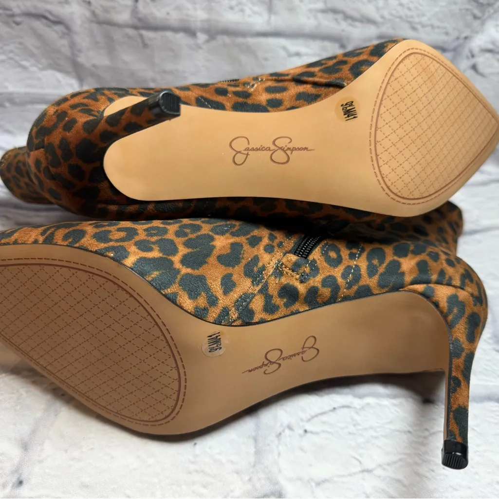 Jessica Simpson Safari Leopard Print Heeled Boots - Image 7