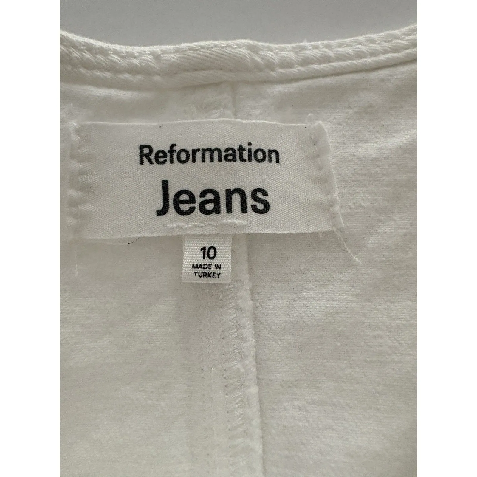 Reformation Jeans Vest Womens Size 10 White Cher Denim Button Up Vest Festival - Image 7