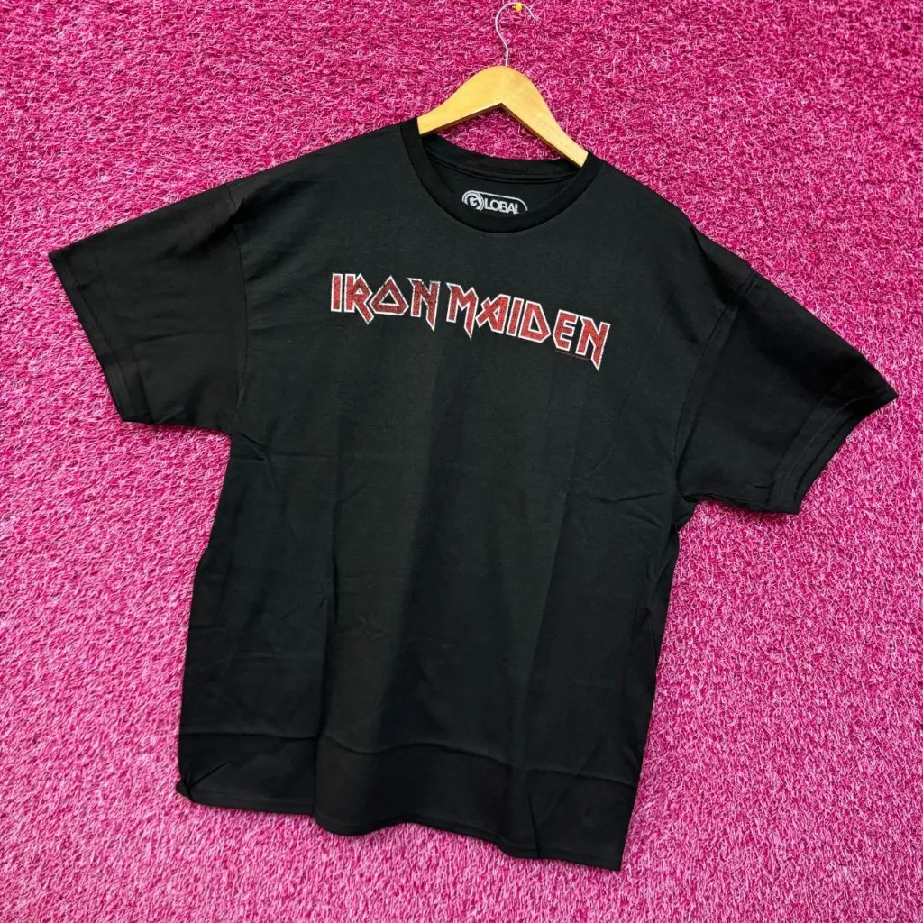 Iron Maiden Spell-Out Logo Heavy Metal Rock Band Tee XL - Image 3