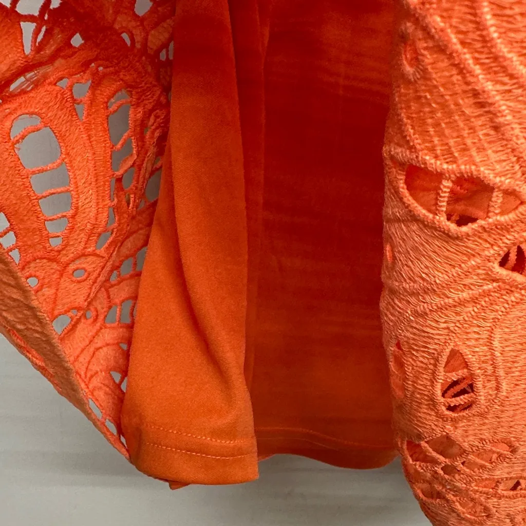 Flying Tomato Lifetime Celebration Vibrant Orange Crochet Dress - Image 5