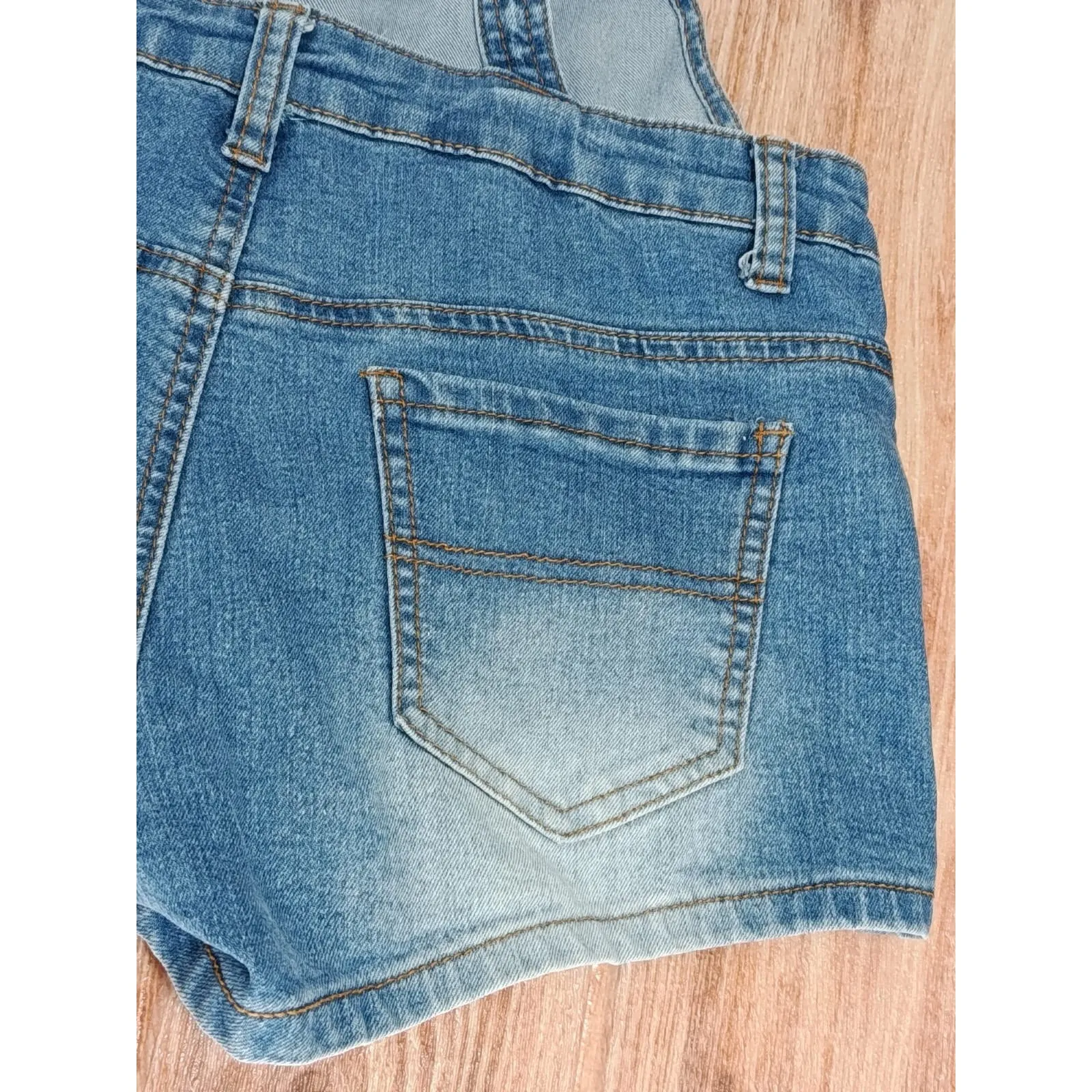 Chiqle Women’s Denim Overall Shorts Blue Size Small - Image 14