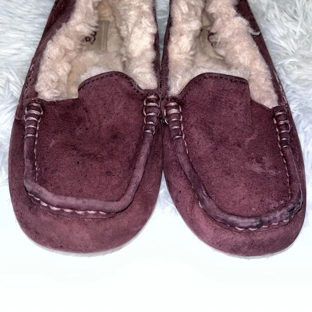 UGG Ansley Women’s Brown Sherpa Lined Moccasin Slippers 6 - Image 3