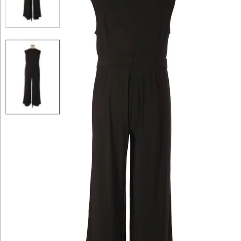 Sharagano  Wide Leg Back stretch knit one pice knit sleeveless Jumpsuit - Image 2