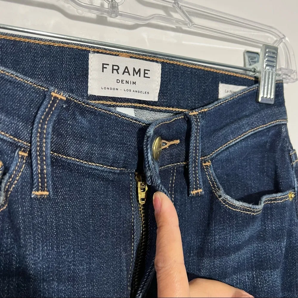 New Frame Le Nouveau Straight Leg Jeans In Overcast Wash Size 23 Style LNSVCF793 - Image 4