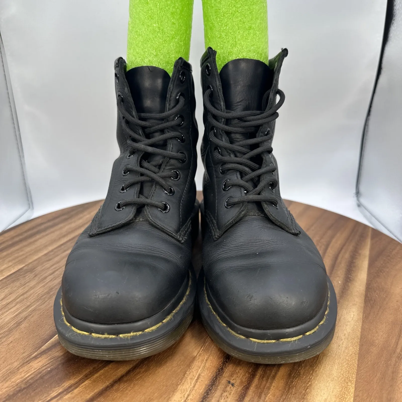 Dr. Martens 1460 Smooth Leather Lace Up Boots Black Combat Goth Moto Women's 5 - Image 4