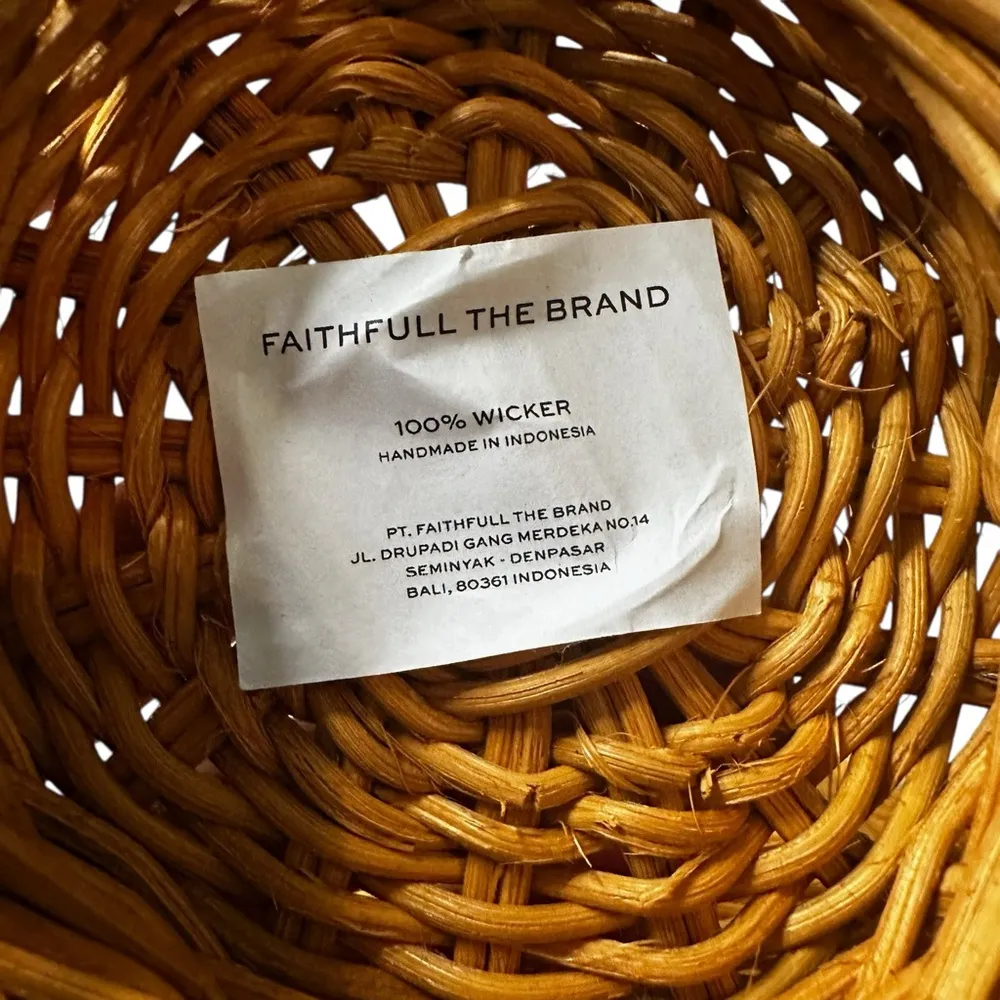 Faithfull the Brand Vida Bag Natural Woven wicker Tan Honeycomb Basket Bag NEW - Image 6