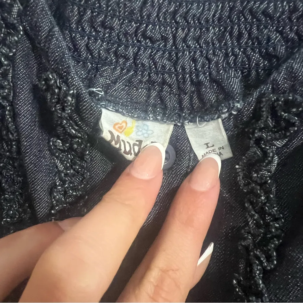 Mudd  jean ruffle  Romper - Image 4