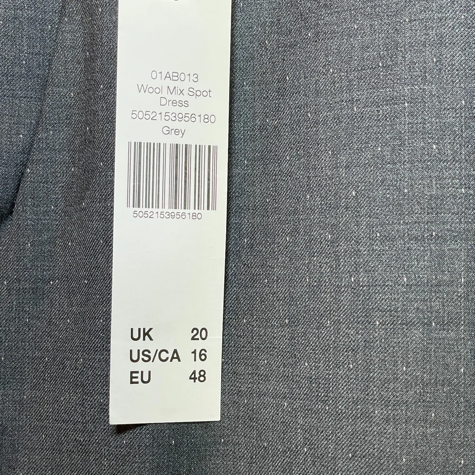 Long Tall Sally Dress Size US 16 Wool Blend Gray White Polka Dots Career Office - Image 2