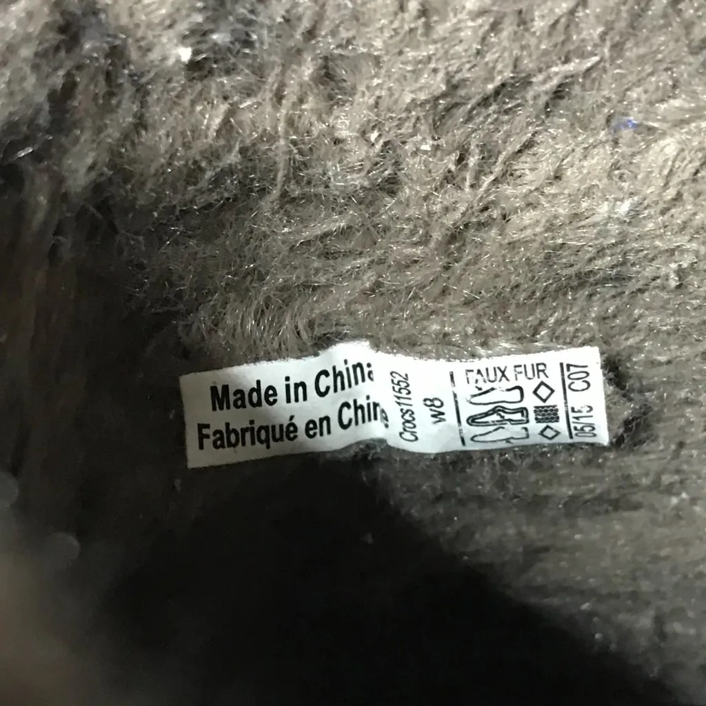 Crocs Cobbler Eva Fur Lined‎ Black Clogs Mules Women’s 8 Shoes Slip On 11552 - Image 10