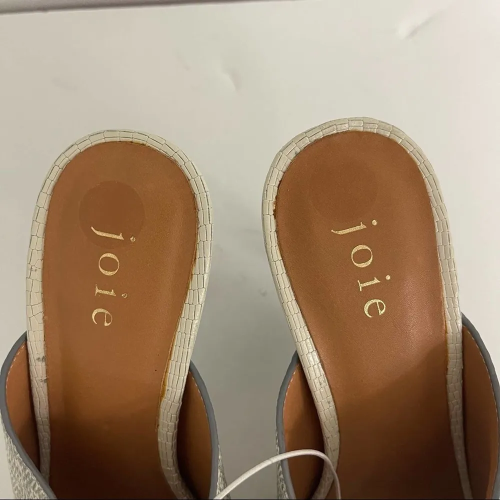 NWOT JOIE Olya Lizard Snakeskin Animal Print Mule Clog Peep Toe Heels 36.5/6.5 - Image 10