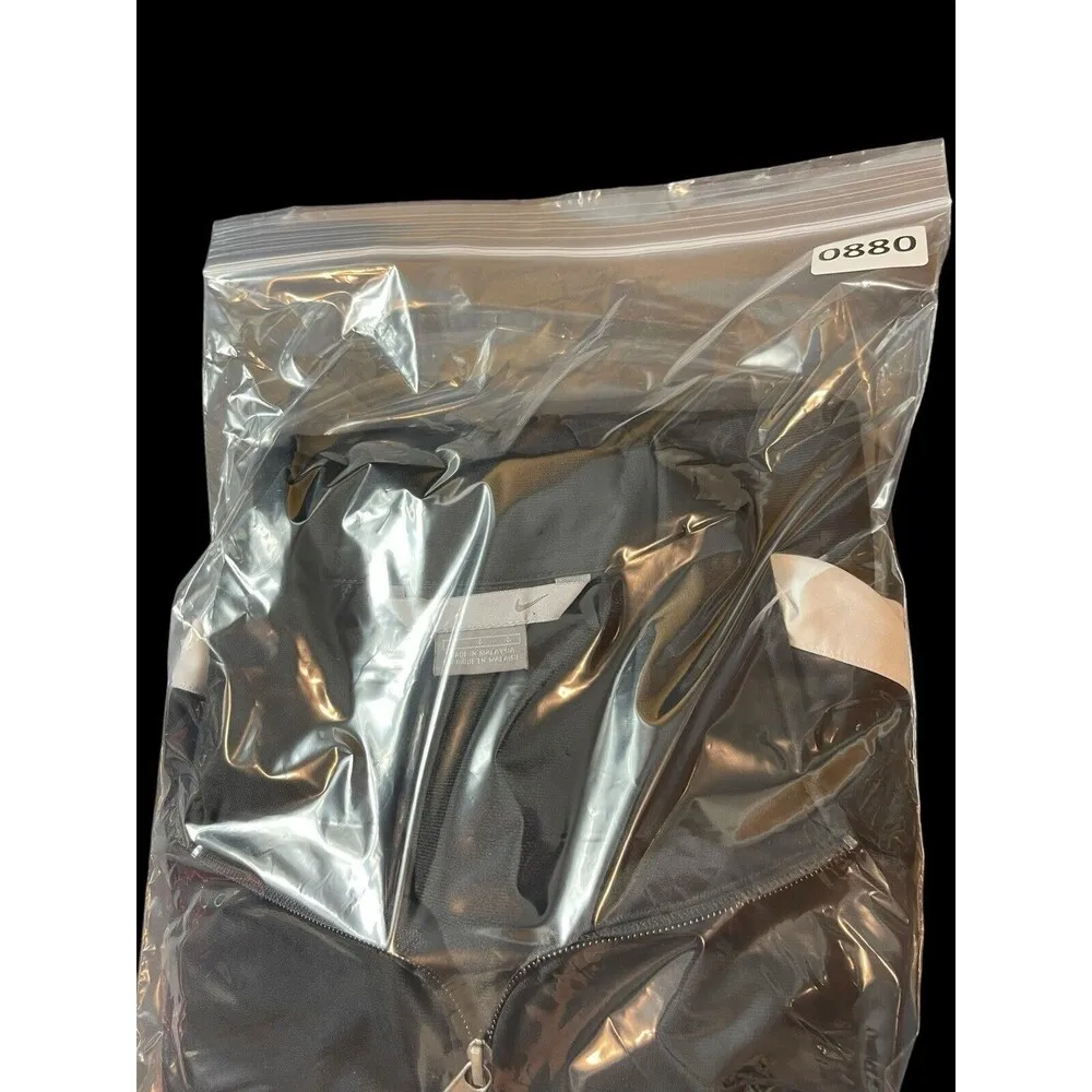 VTG Nike Black White 90s Y2K Track Zip Up Jacket L - Image 10