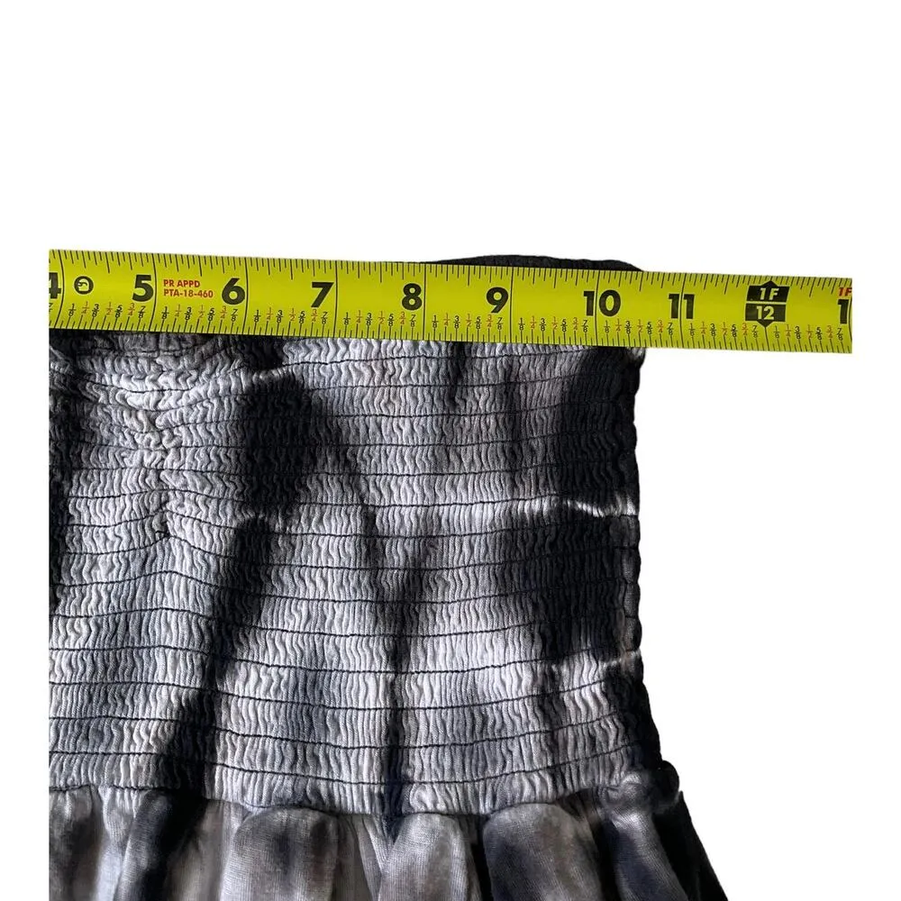 O'neill Black & Gray Smocked Midi Tie Dye Women Dress Size Small | 20-24 - Image 6