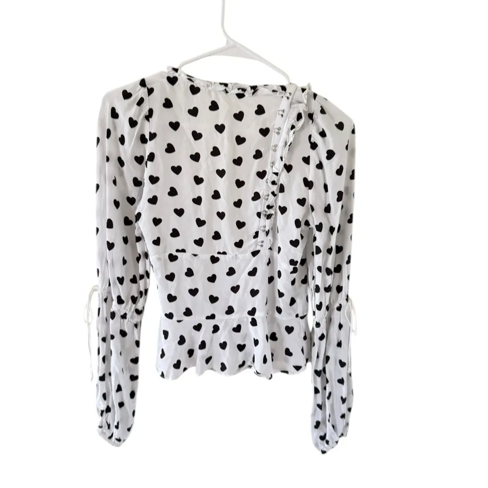 For Love & Lemons Willow Black & White Heart Blouse - Image 7