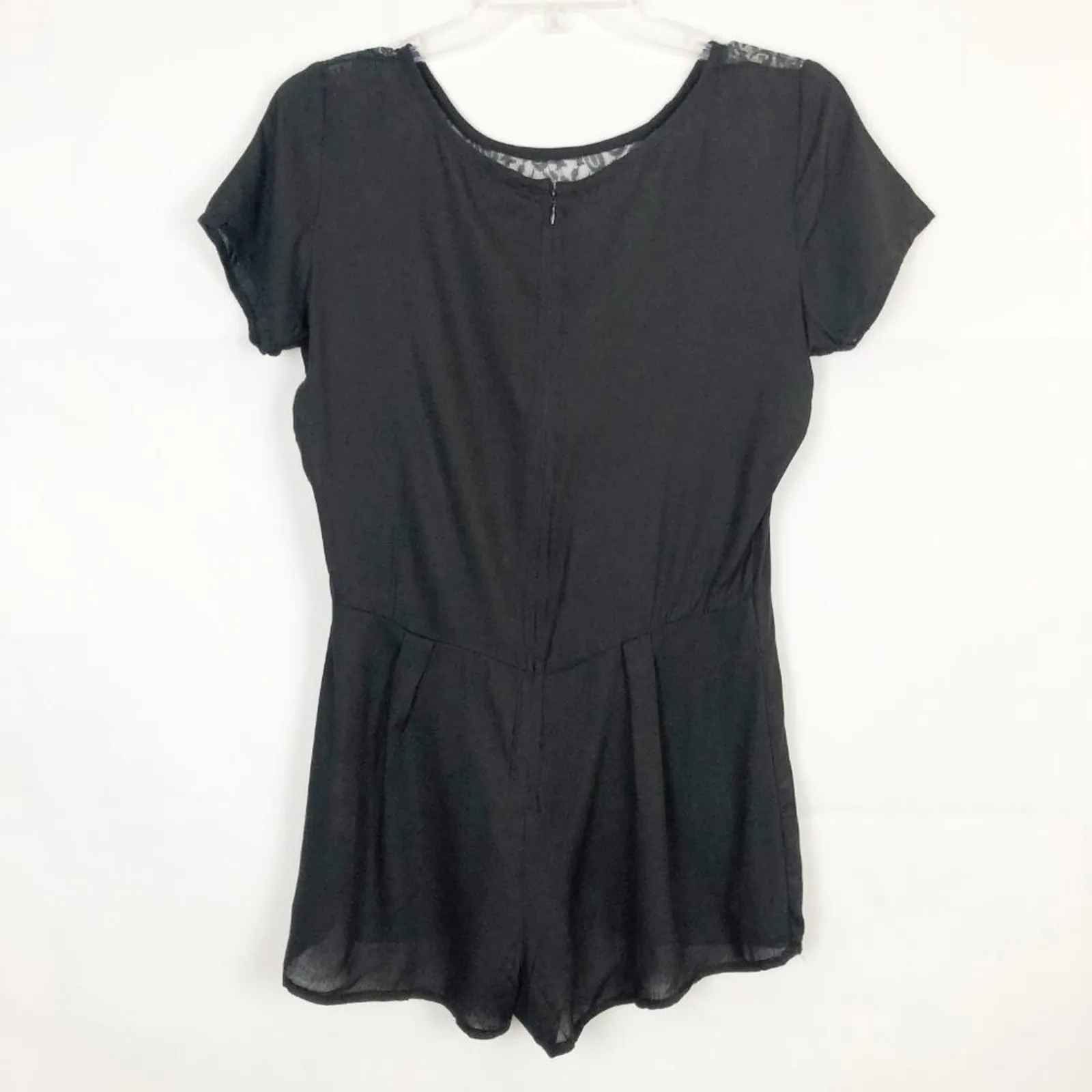 Therapy Short Sleeve Black Lace Romper Size S - Image 8