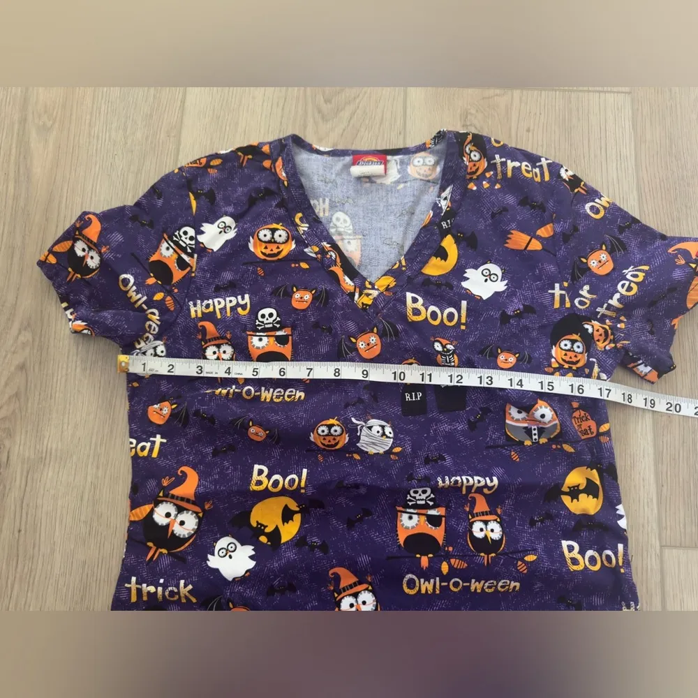 Scrub Top Woman’s Halloween Owl 🎃🦉👻 - Image 4