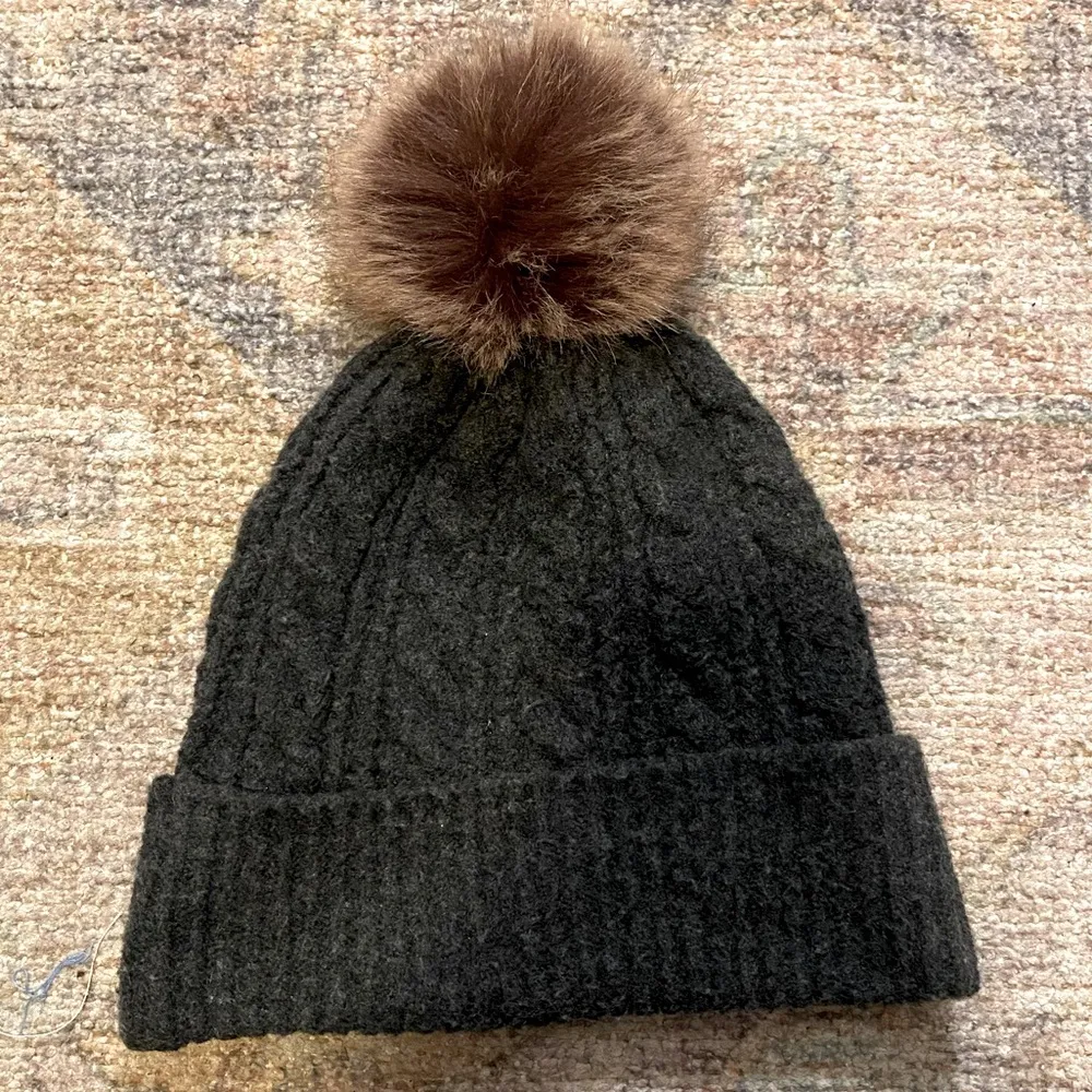 Rachel Zoe Charcoal Grey Beanie - Image 2