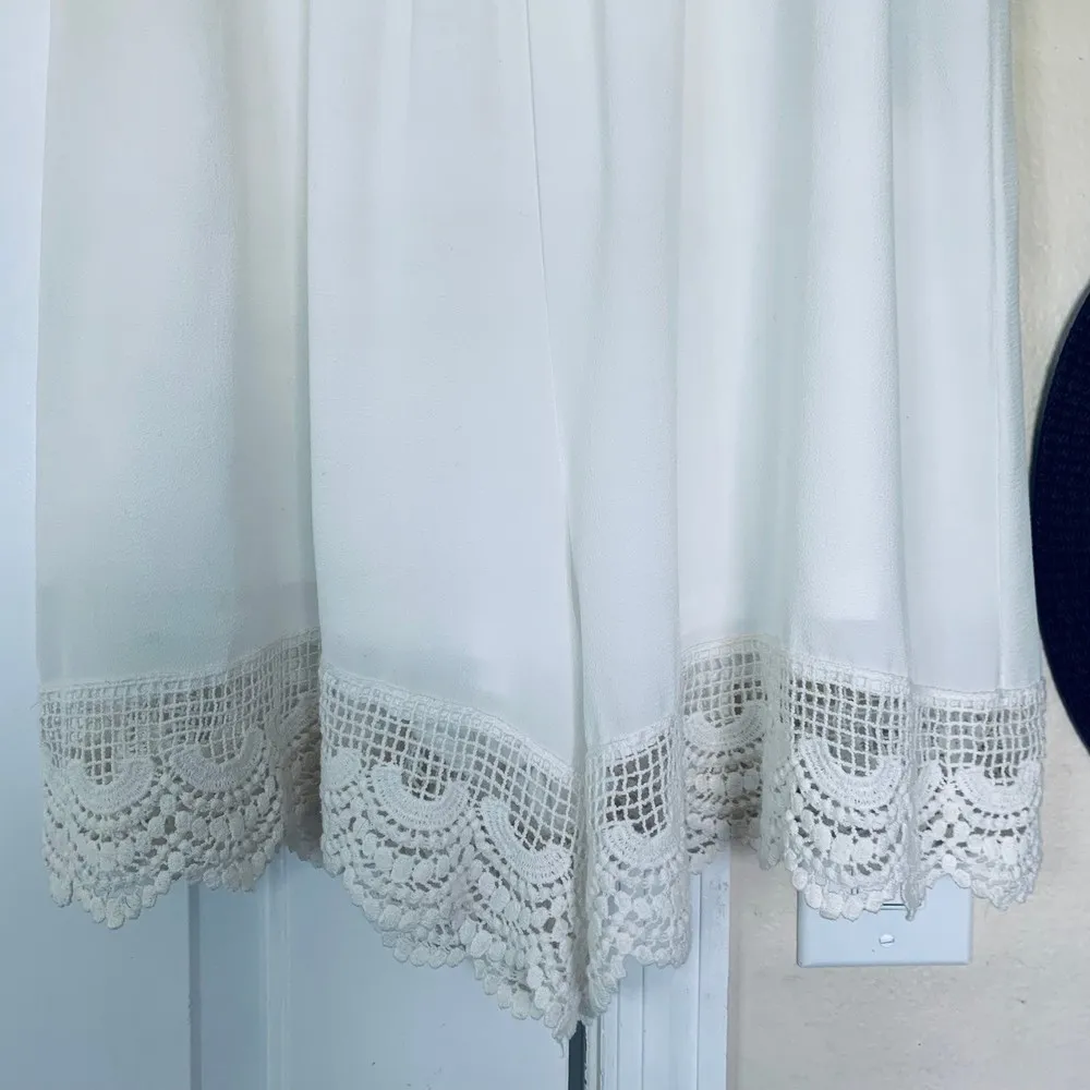 Paradise USA Embroidered Lace Dressy Flowy Romper/Jumpsuit - Ivory | Size: S - Image 5