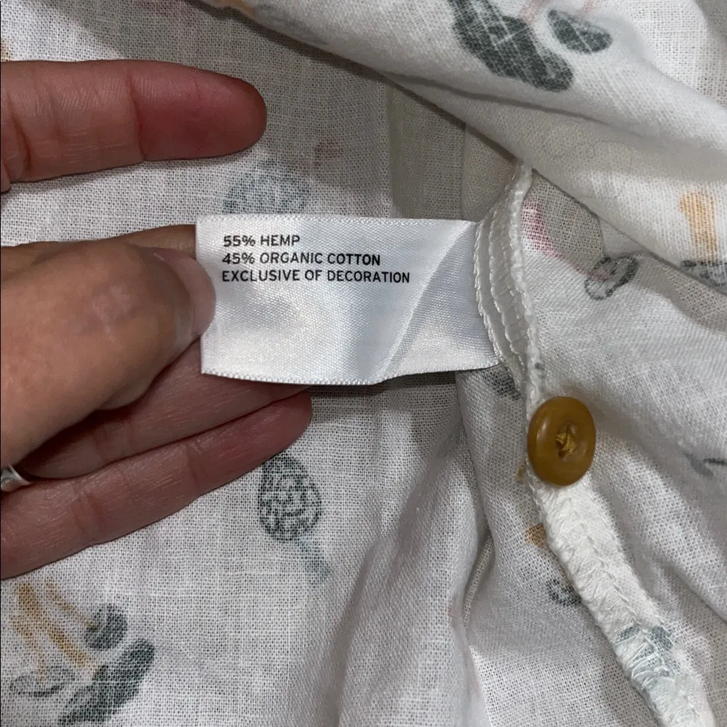 Duluth Untucked Artisan Hemp Camp Shirt Collated Short Sleeve Mushroom Novelty M White Size M - Image 6