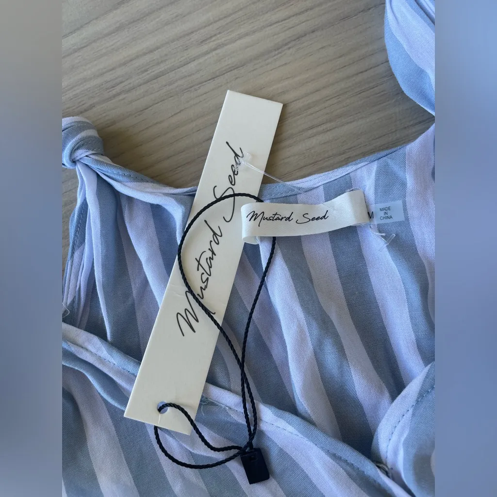 Mustard Seed Blue and White Striped Top - Image 9