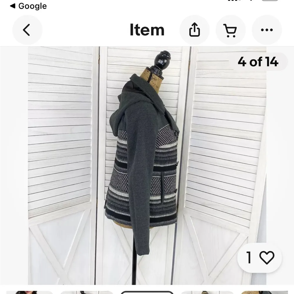 Jack by bb Dakota grey western wool coat size small - Image 11