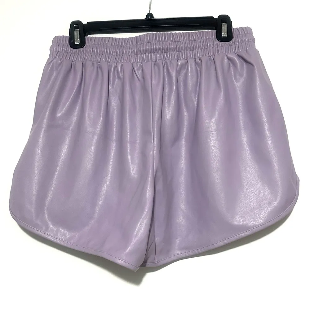 NWT 7 For All Mankind womens Elastic Side Slit Short Purple Medium - Image 5