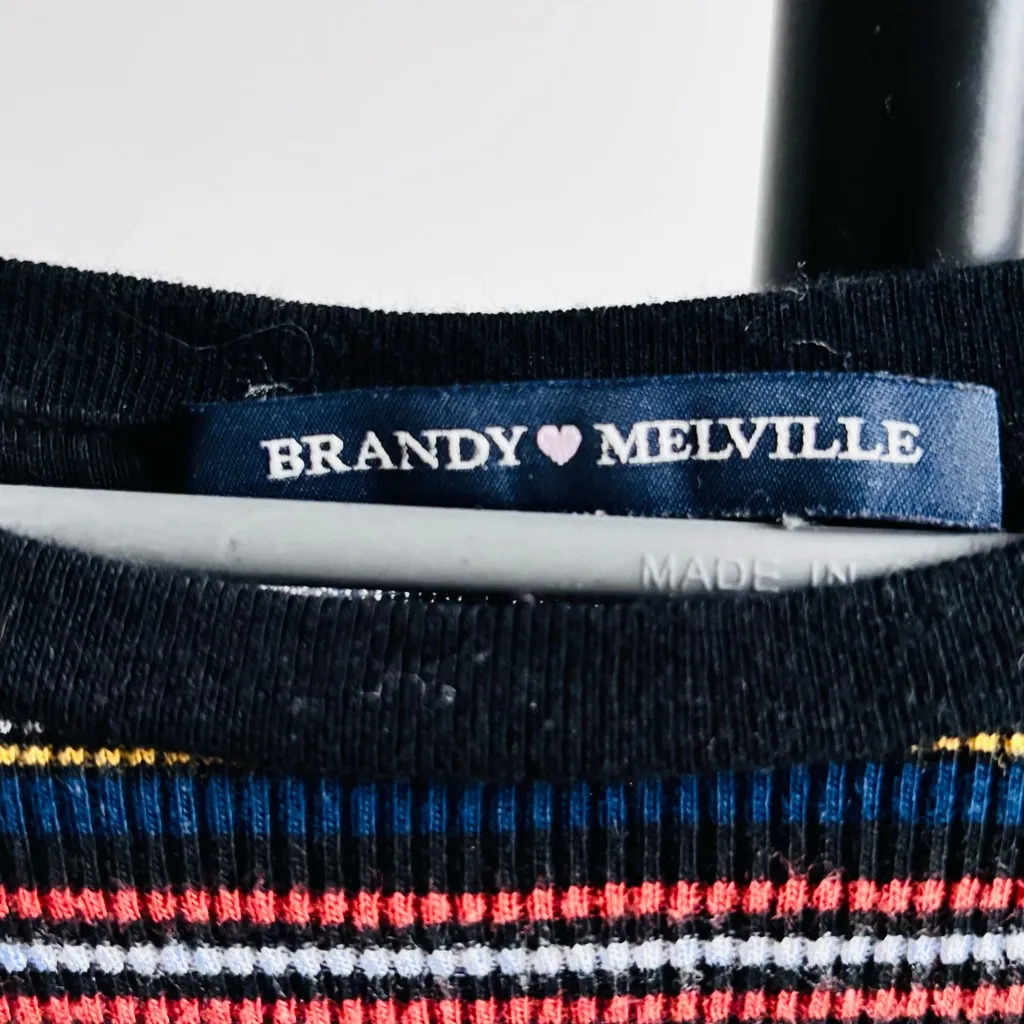 Brandy Melville size 4 made in Italy Striped Long Sleeve Top - Image 3