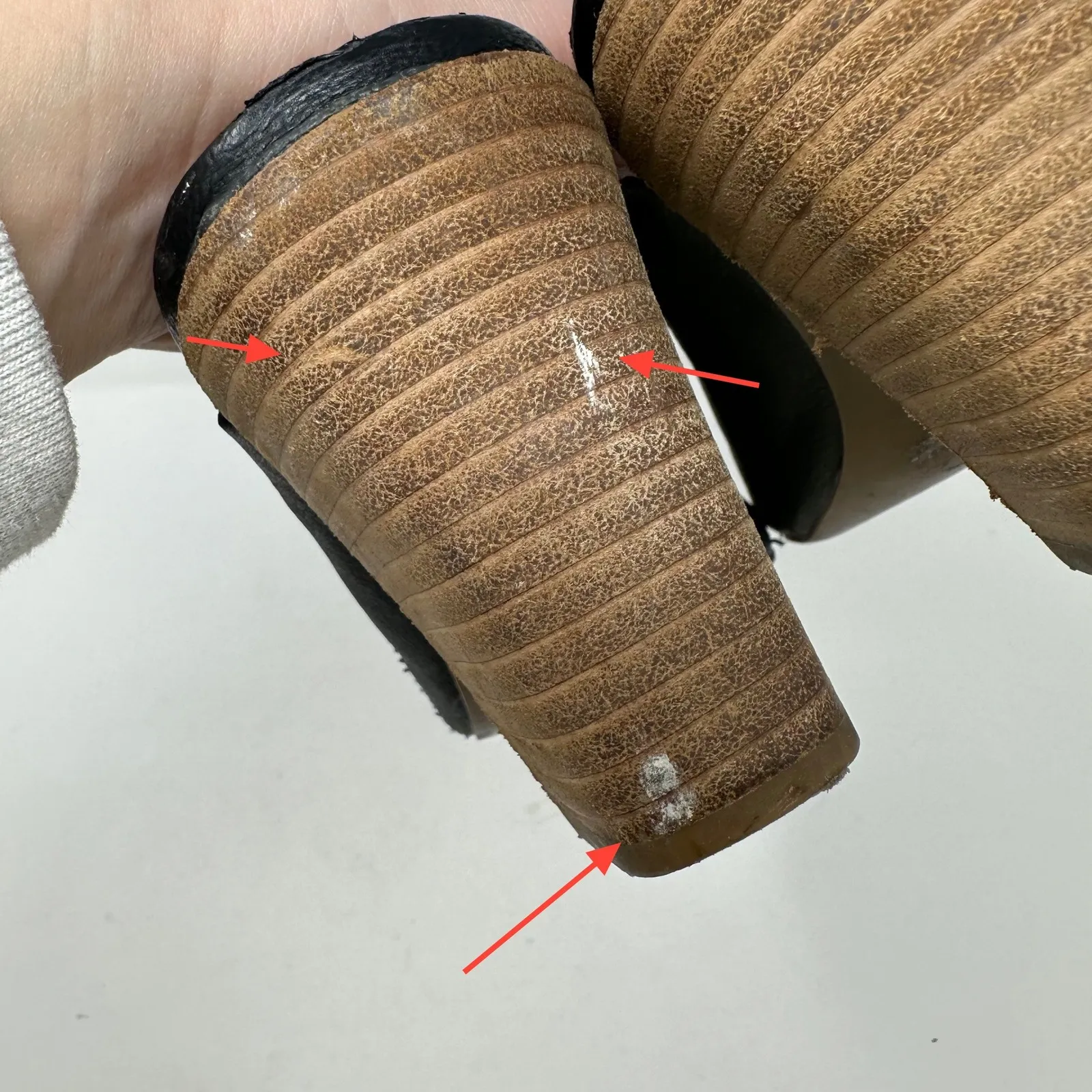 Adam Tucker Molly Open Toe Mules Leather Black 7.5 - Image 7