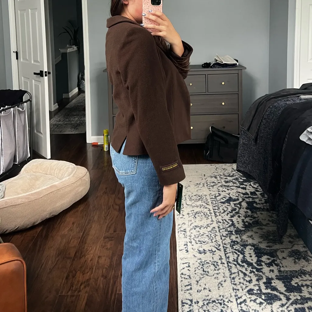 Harvé Benard Wool Brown Blazer - Image 13