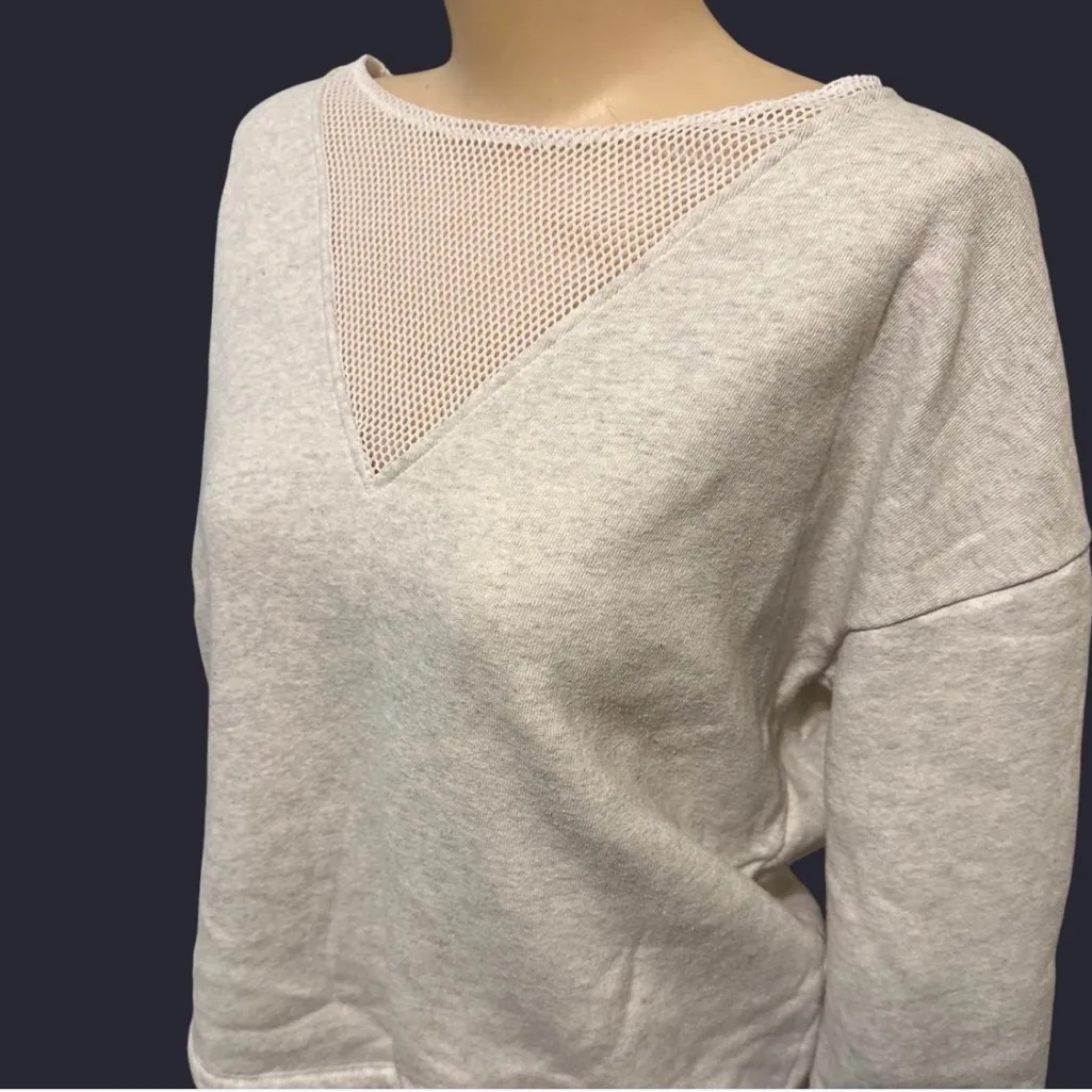 ALO Yoga White Mesh Accent Sweatshirt - Image 3