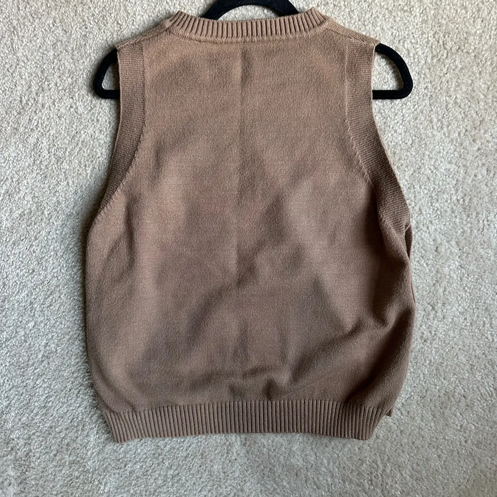 None Women's Tan Sleeveless Vest - Image 3