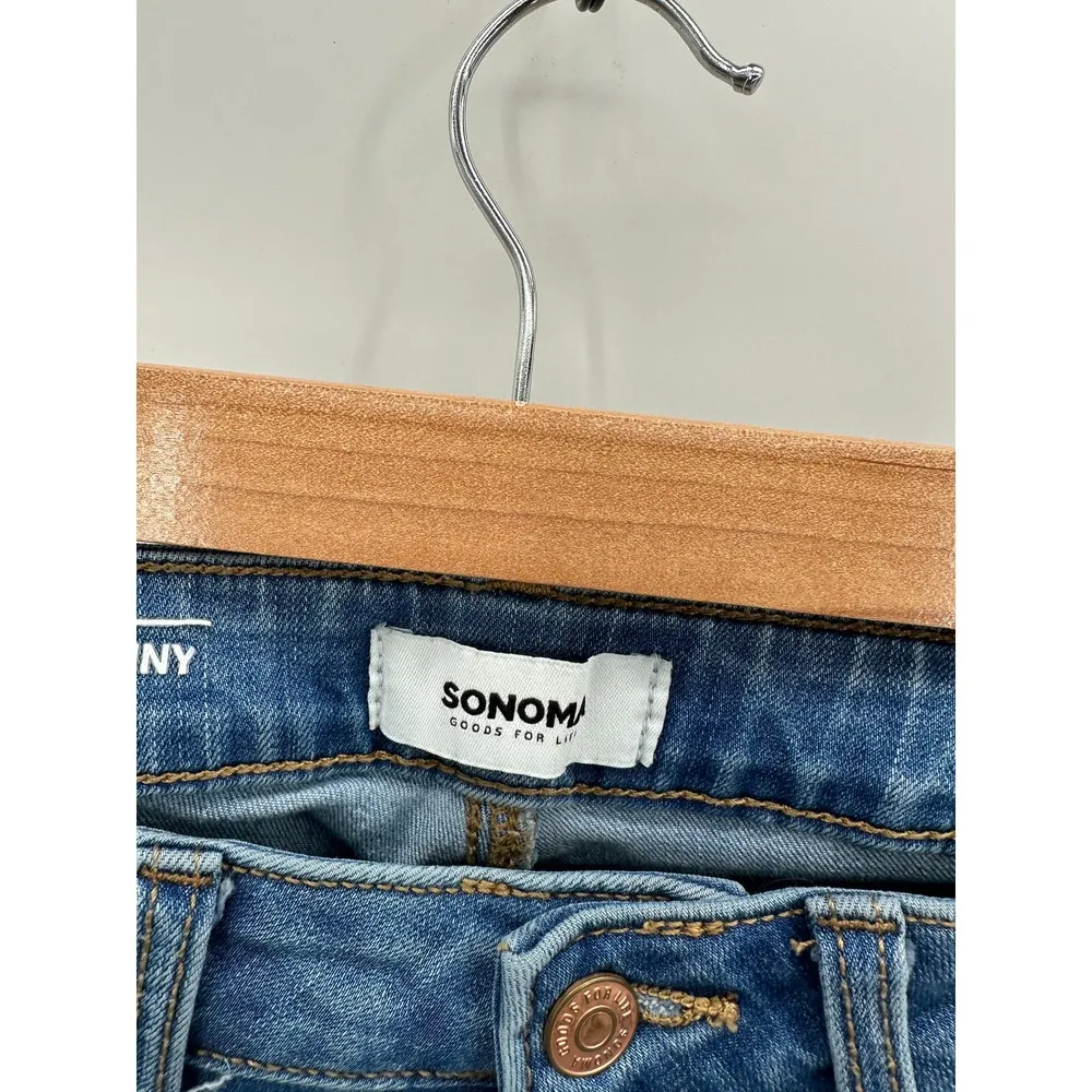 Sonoma Jeans Women 8 Blue Medium Wash Denim Curvy Skinny Cotton Blend - Image 5