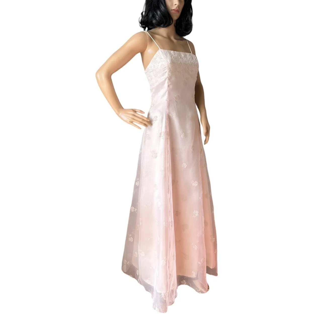 Jessica McClintock Gunne Sax Millennium 2000 pink Floral Gown Size small - Image 6