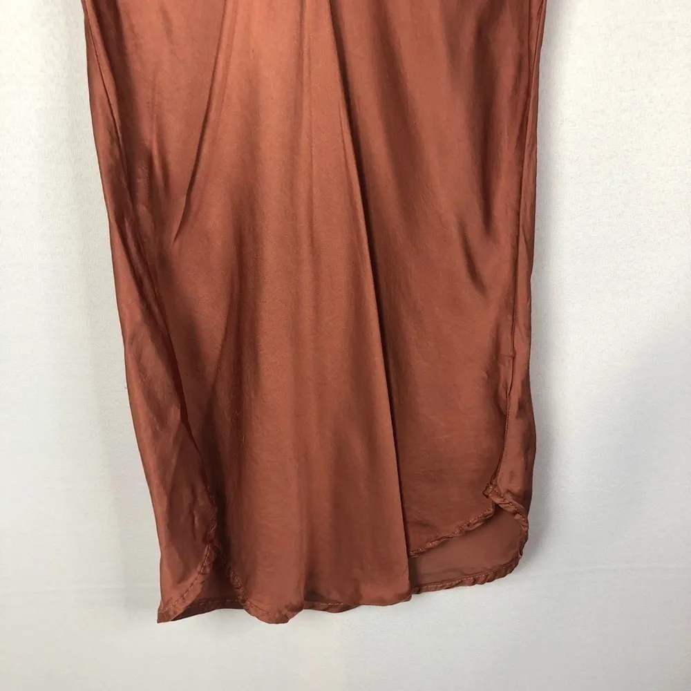 Young Fabulous & Broke YFB Copper Satin Sleeveless Tank Top M - Image 4