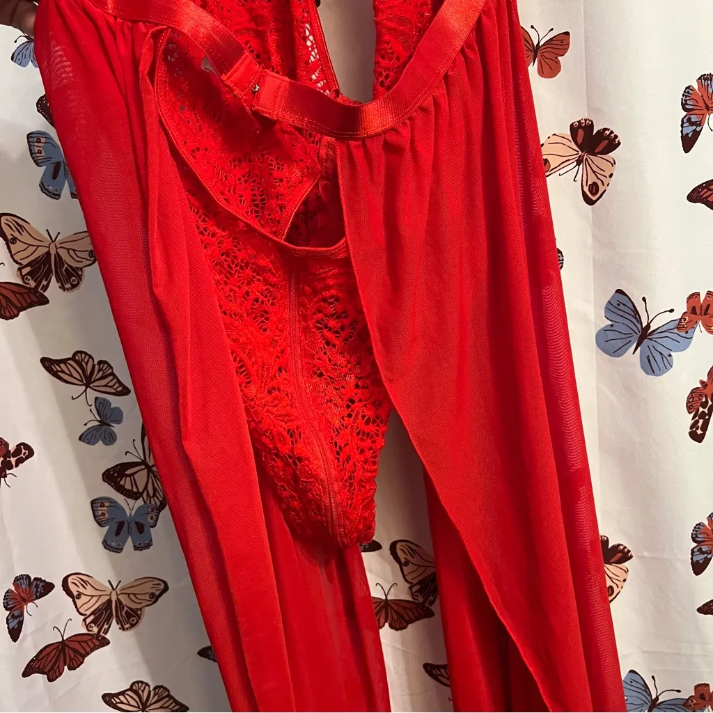 Elegant Red Lace Lingerie one piece - Image 5