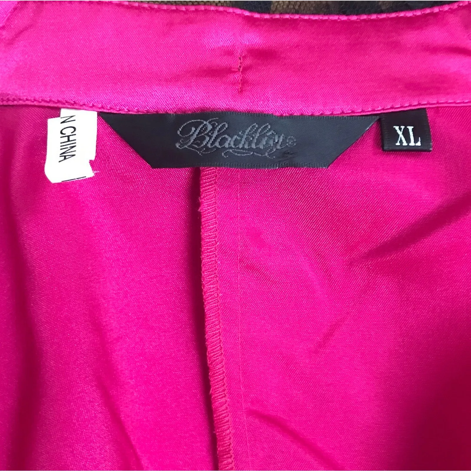 Vintage Lip Service Gothic Victorian Y2K Coquette Fuchsia Black Lace Top XL - Image 6