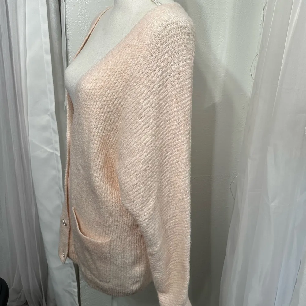 Studio 19 pink Sweater pastel cardigan size Medium - Image 4