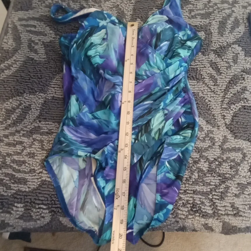 Miraclesuit Flamenco Oceanus One Piece Swimsuit Blue Flattering Vacation Large - Image 7