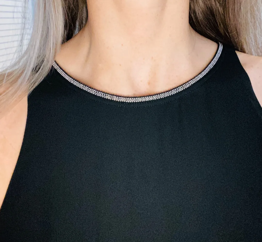 H&M Black Chiffon Dress - Image 4