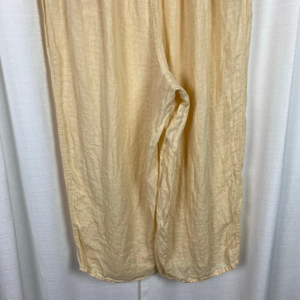 FLAX Butter Yellow Softened Linen Pull On Elastic Waist Pants Sz.3G(24-26W) - Image 8