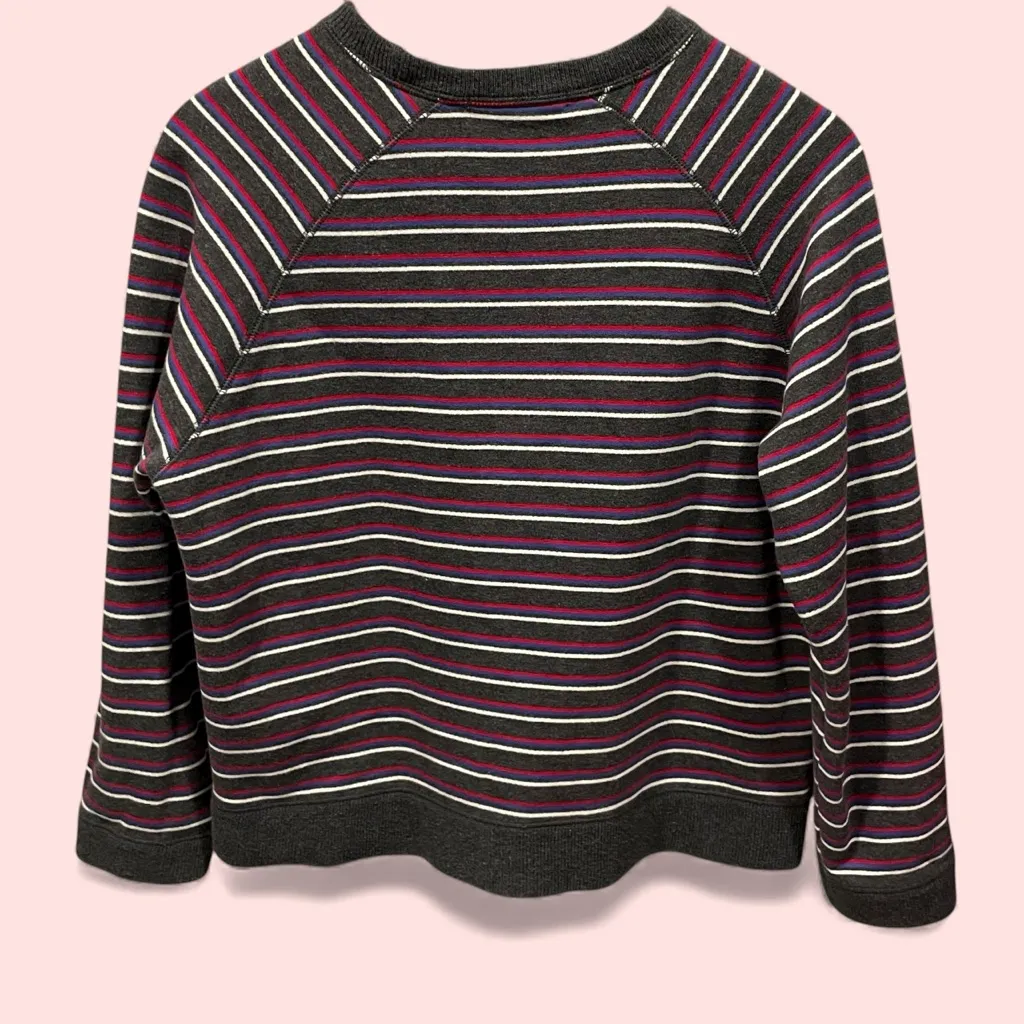 Classic vintage 90s gym gray striped soft sweatshirt varsity stripe soft cozy Red Size undefined - Image 3