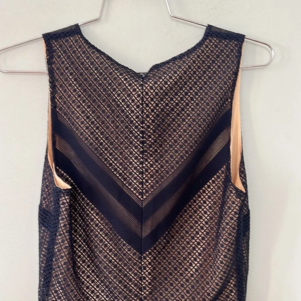 Current Air Anthropologie Hearst Lace Patchwork V Neck Midi Dress Navy NEW - Image 4